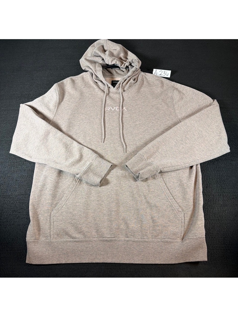 RVCA Men’s Large Hoodie Dusty Pink Pullover Sweatshirt Regular Fit